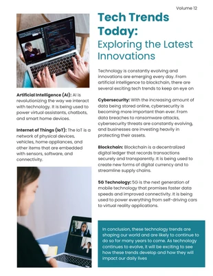 Free  Template: Teal Tech Trends Today Newsletter Template