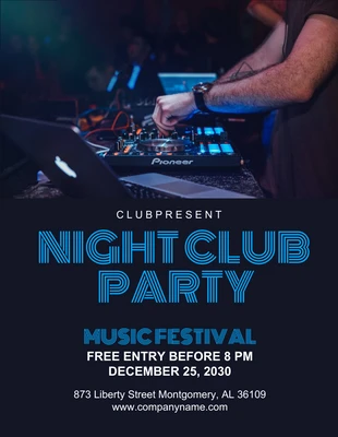 Free  Template: Music Festival Night Club Party Flyer Template