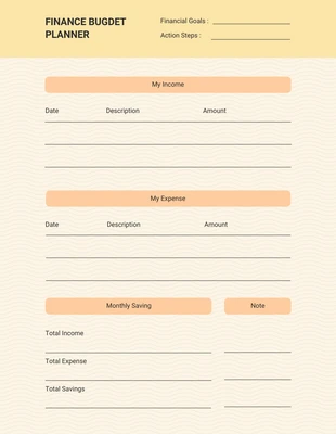 Free  Template: Simple Finance Budgeting Planner Template