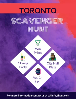 Free  Template: Toronto Scavenger Hunt Flyer Template