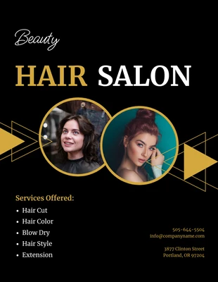 Free  Template: Beauty Hair Salon Flyer Template