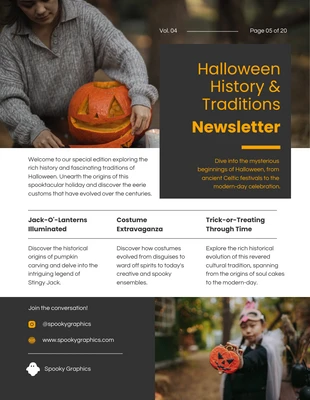 business  Template: Halloween History and Traditions Newsletter Template