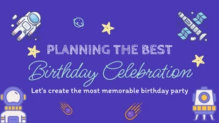 Free  Template: Astronaut Illustration Birthday Celebration Presentation Template