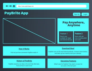 Free  Template: Dark App Wireframe Template