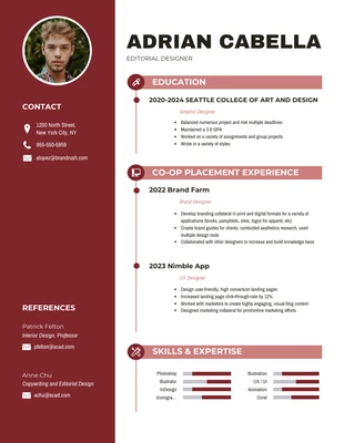 premium  Template: Burgundy College Student Resume Format Template