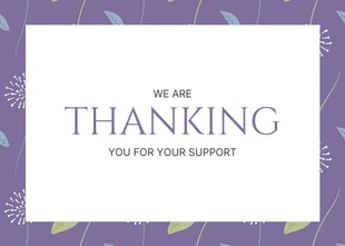 Free  Template: Purple Aesthetic Floral Pattern Business Thankyou Postcard