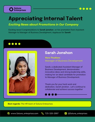 Free  Template: Internal Talent Appreciation Promotion Email Newsletter Template