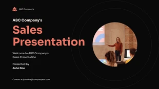 Free  Template: Black Burnt Sienna Sales Presentation Template