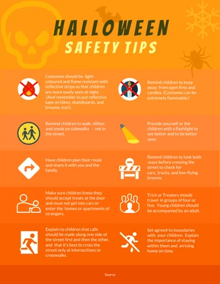 Free  Template: 12 Halloween Safety Tips Infographic Template