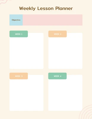 Free  Template: Weekly Lesson Plan Template