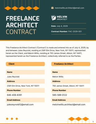 Free  Template: Freelance Architect Contract Template