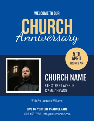 Free  Template: Free Church Anniversary Flyer Template