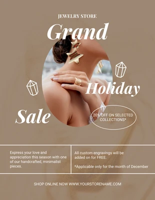 Free  Template: Holiday Jewelry Sale Flyer Template