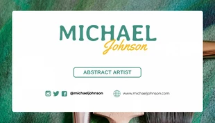 Free  Template: Teal And Yellow Modern Professional Painting Business Card