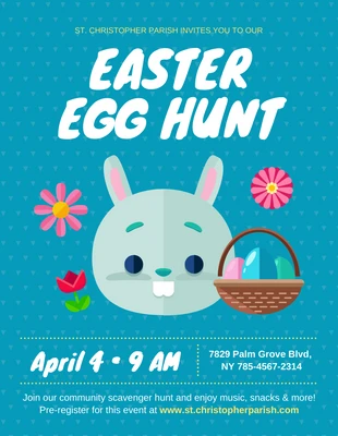 Free  Template: Rabbit Easter Egg Hunt Event Flyer Template