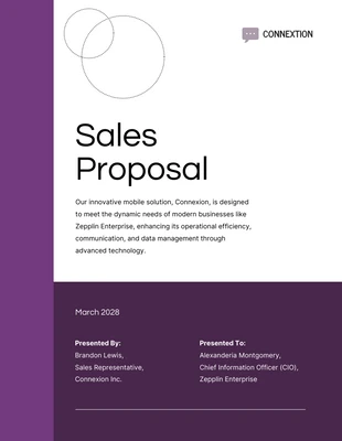 premium  Template: Purple & White Modern Shape Sales Proposal Template