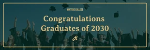 Free  Template: Gold Simple Modern Minimalist Photo Graduation Banner