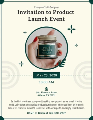 Free  Template: Green Playful Cheerful Modern Product Launch Company Event Invitation