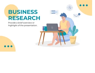 Free  Template: White Yellow And Blue Modern Playful Illustration Business Research Presentation