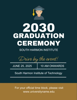 Free  Template: Minimalist Graduation Ceremony Flyer Template