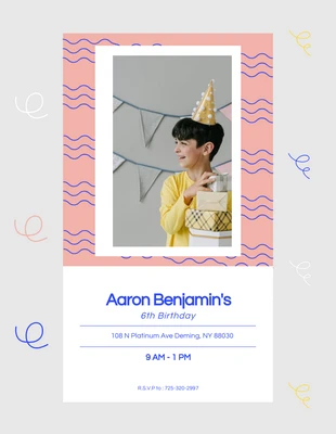 Free  Template: Birthday Invitation Card With Polaroid Photo