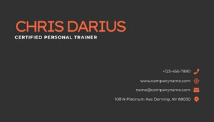 Dark Grey And Orange Modern Fitness Business Card - Page 2