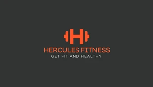 Free  Template: Dark Grey And Orange Modern Fitness Business Card