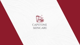 Free  Template: White And Red Minimalist Texture Creative Skincare Business Card