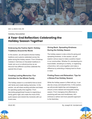 Free  Template: Year-End Holiday Newsletter Template