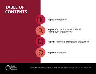 Free  Template: Employee Engagement Handbook Table of Contents Template