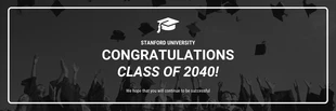 Free  Template: Black And White Modern Clean Minimalist Class Graduation Banner