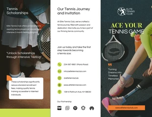 business  Template: Tennis Sport Tri-fold Brochure Template