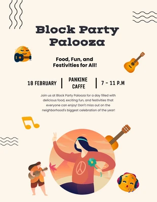 Free  Template: Broken White Block Party Invitation