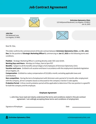 Free  Template: Free Sample Employment Contract Template