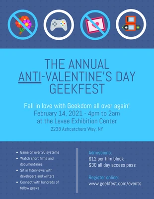 Free  Template: Anti-Valentine's Day Flyer Template