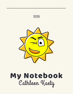 Free  Template: Light Yellow Simple Illustration Notebook Book Cover