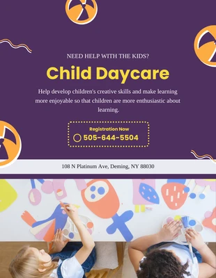 Free  Template: Simple Child Daycare Flyer Template