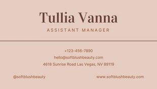 Light Brown Modern Aesthetic Texture Beauty Business Card - Page 2