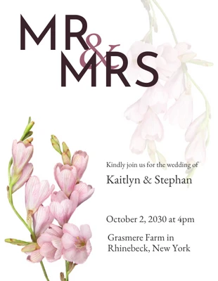 business  Template: Mr & Mrs Wedding Invitation