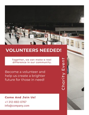 Free  Template: Volunteer Needed for Charity Event Flyer Template