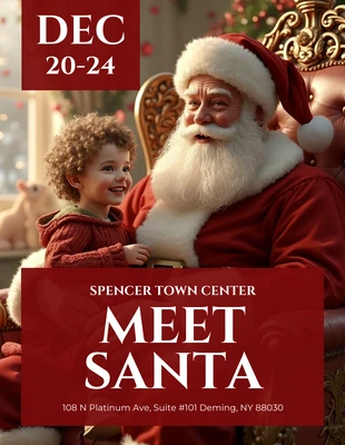 Free  Template: Christmas Meet Santa Flyer Template