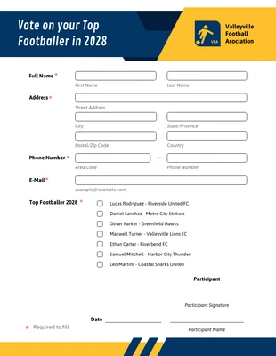 business  Template: Biscay Saffron Vote Form Template