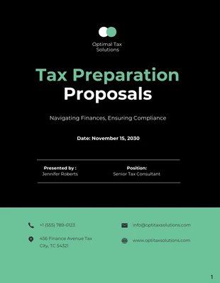 Free  Template: Tax Preparation Proposal Template