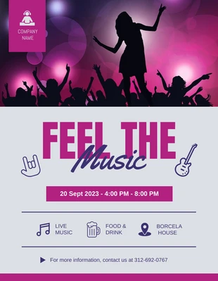 Free  Template: Feel The Music Event Flyer Template