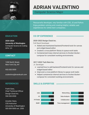 premium  Template: Computer Science Student Resume Template