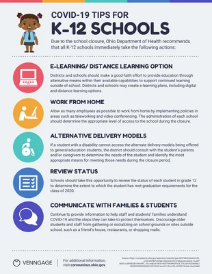 Free  Template: Mystic K-12 Schools Tips List Infographic Template