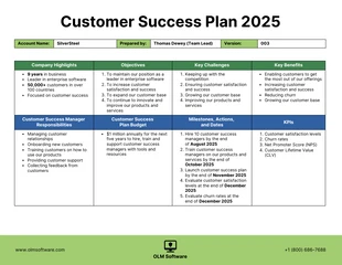 Free  Template: Customer Success Plan Template