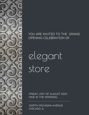 Free  Template: Elegant Store Grand Opening Flyer Template