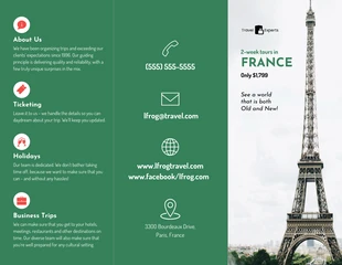 premium  Template: France Travel Tri Fold Brochure Template