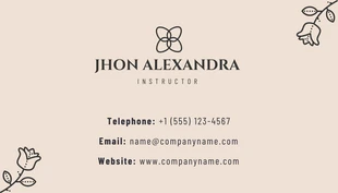 Dark Grey And Cream Modern Aesthetic Yoga Business Card - Page 2